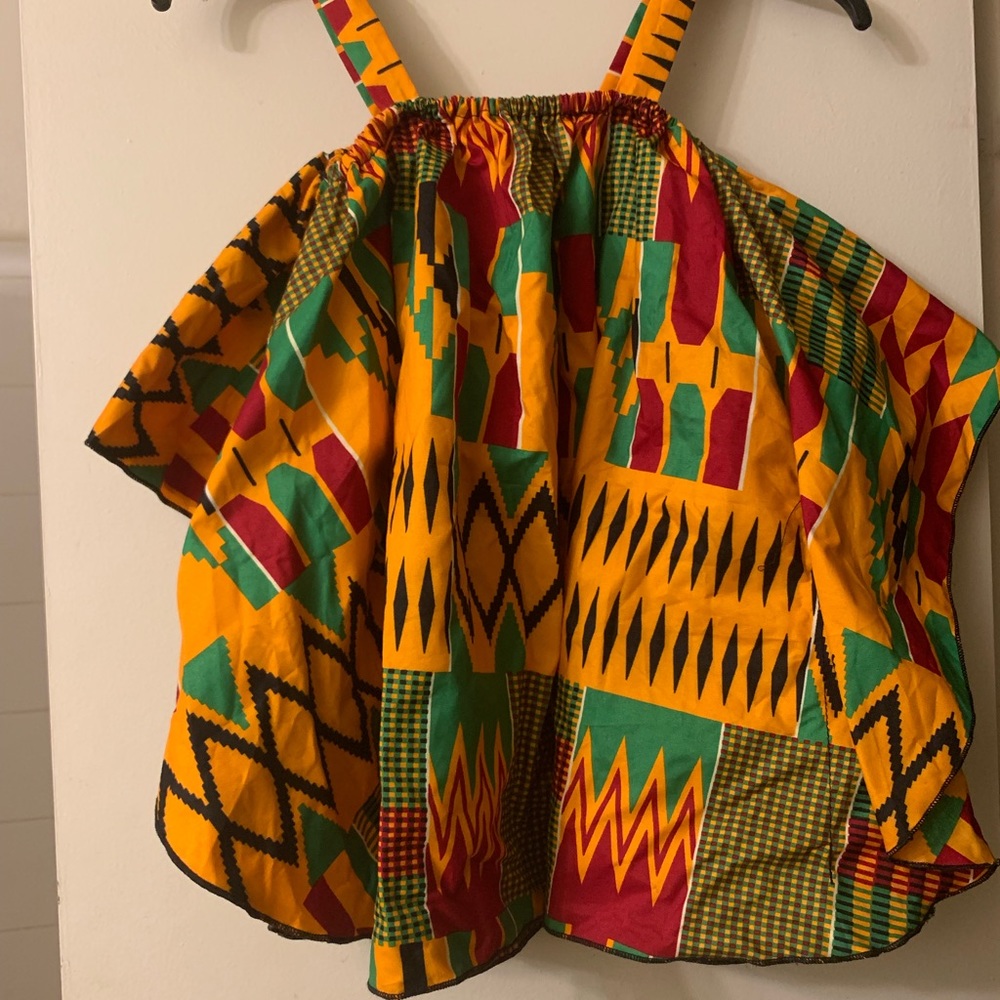 Ankara off the shoulder butterfly shirt